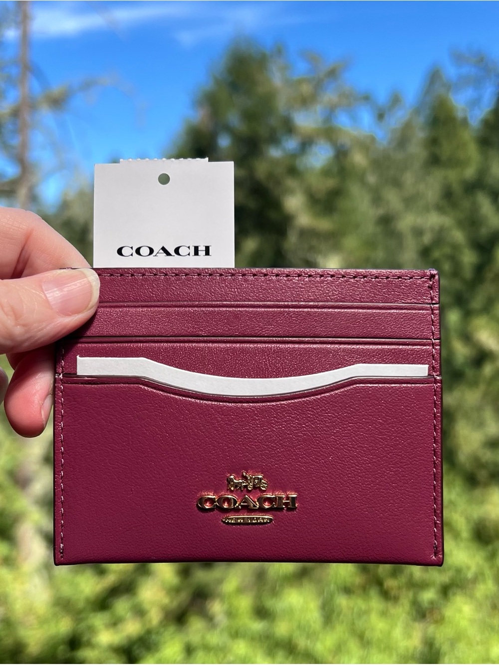 COACH Slim ID CardCase Card Wallet Soft Refined Calf Leather AUTHENTIC CAA88 NWT